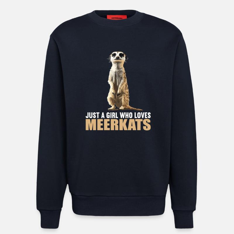 Suricate Erdmännchen - Sweat bio décontracté fabriqué en UE - DARK NAVY