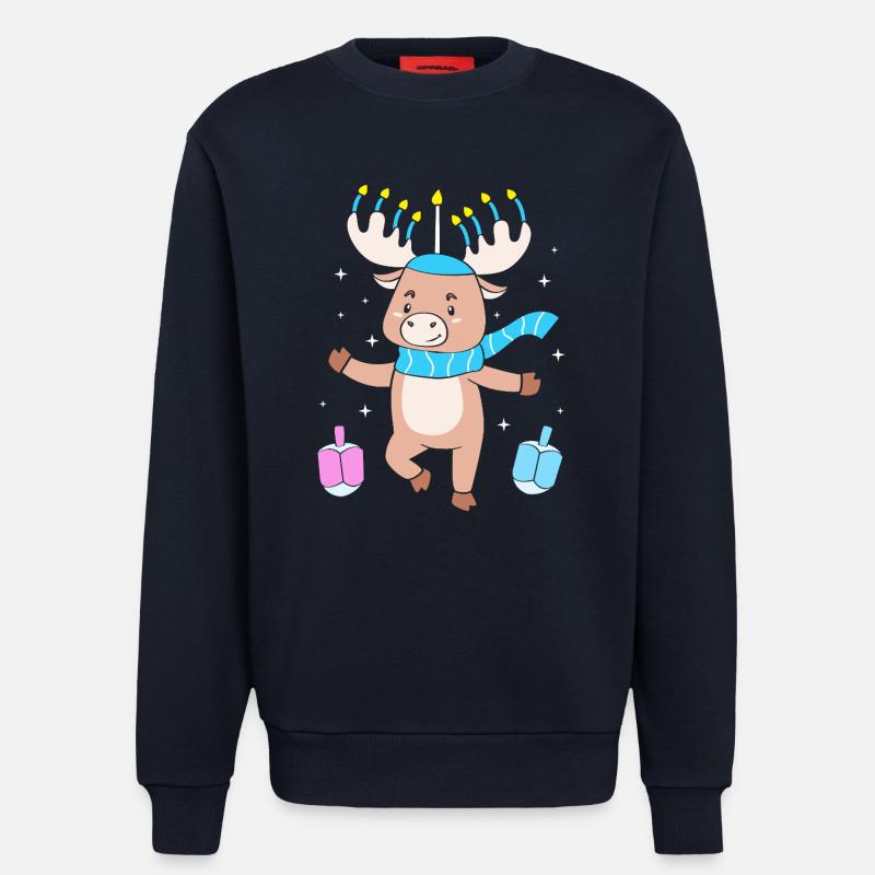 Hanoukka Hanoukka Hanoucca - Sweat bio décontracté fabriqué en UE - DARK NAVY