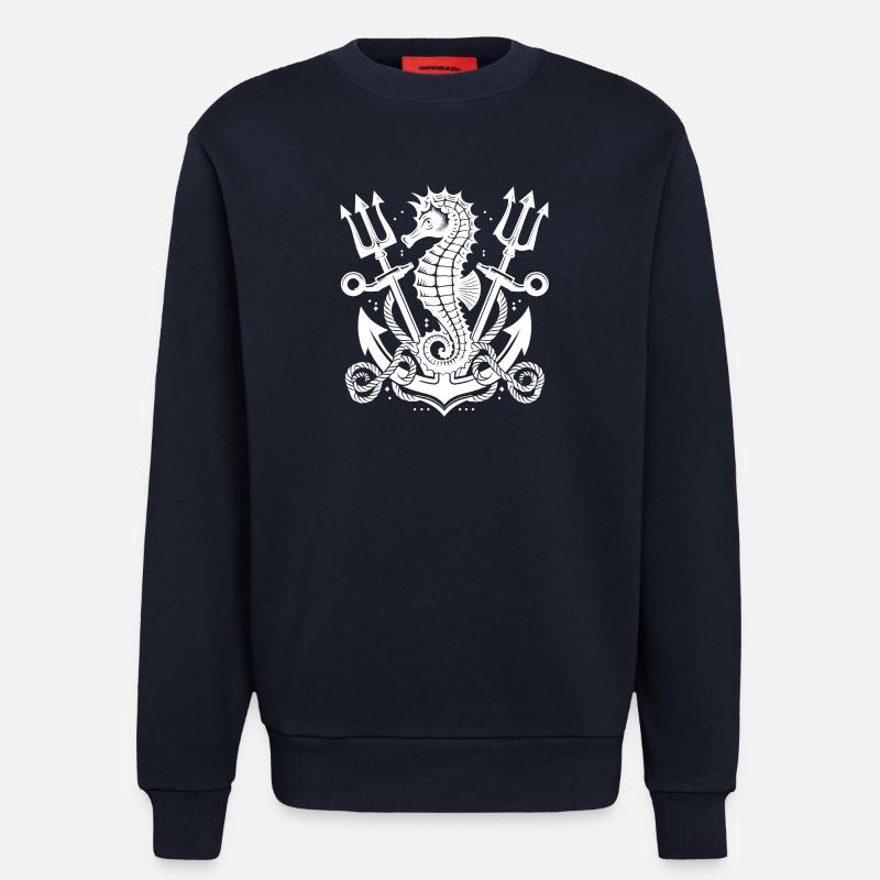Seepferdchen mit Anker und Dreizack - Sweatshirt - made by SPREAD  - DARK NAVY