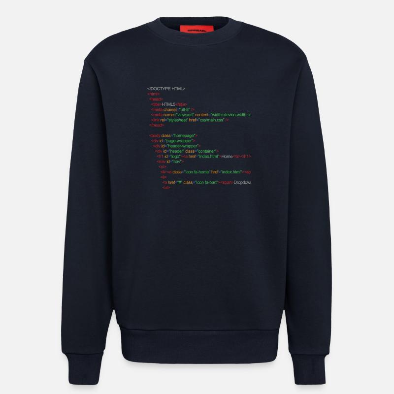 Code HTML5 - Sweat bio décontracté fabriqué en UE - DARK NAVY