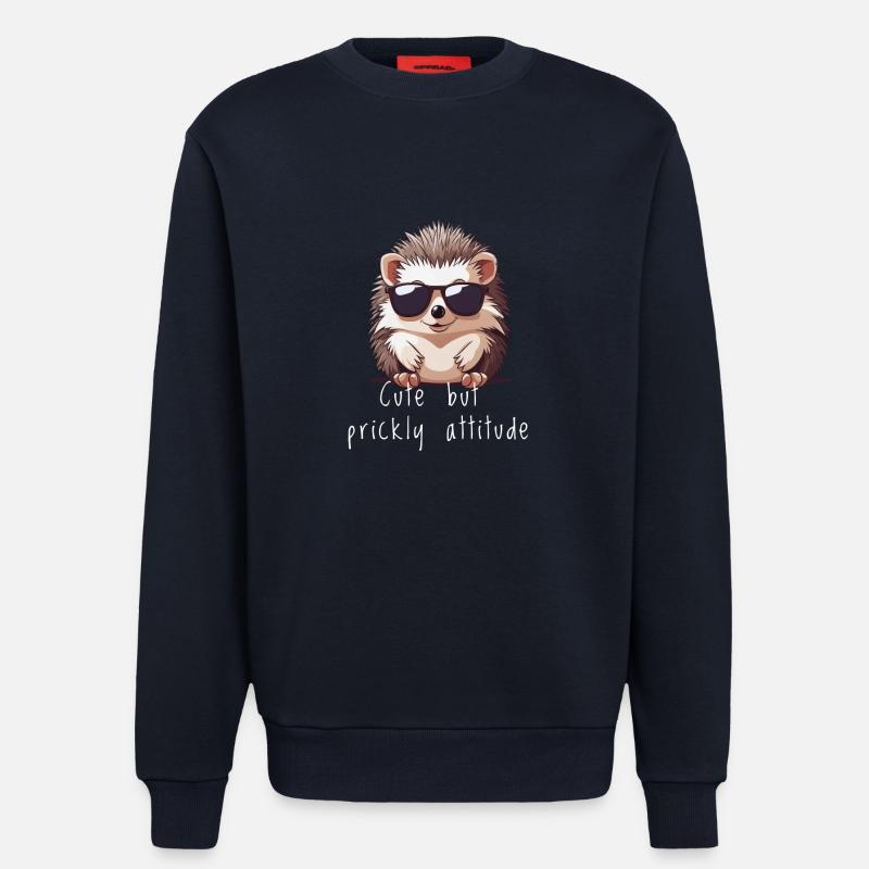 Hérisson mignon Cadeau hérisson mignon - Sweat bio décontracté fabriqué en UE - DARK NAVY