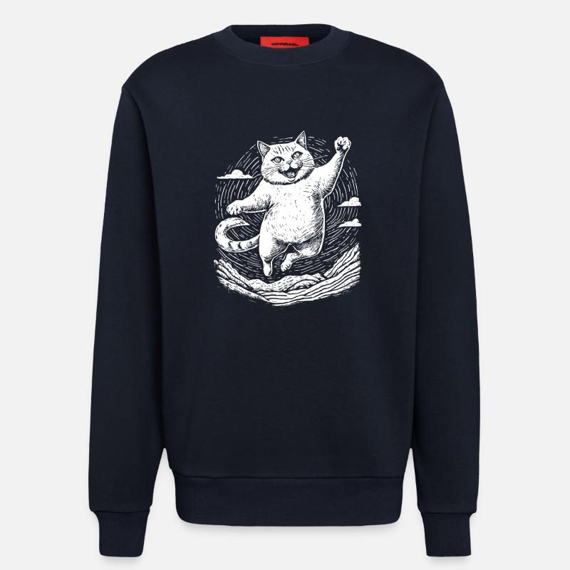 Cat practicing karate - Sweatshirt - made by SPREAD  - DARK NAVY