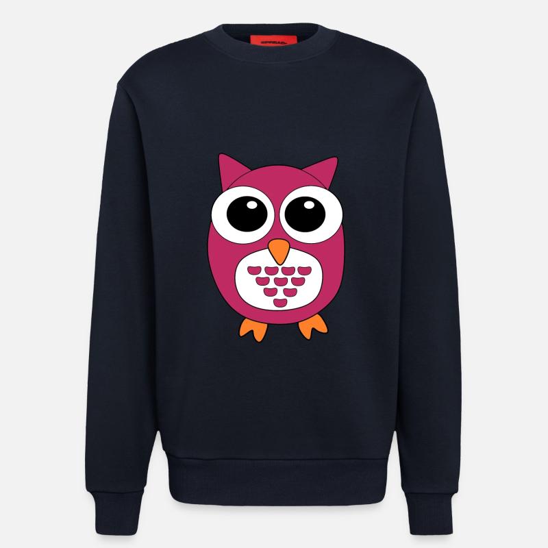 pinke Eule rosa Vogel - Sweatshirt - made by SPREAD  - DARK NAVY
