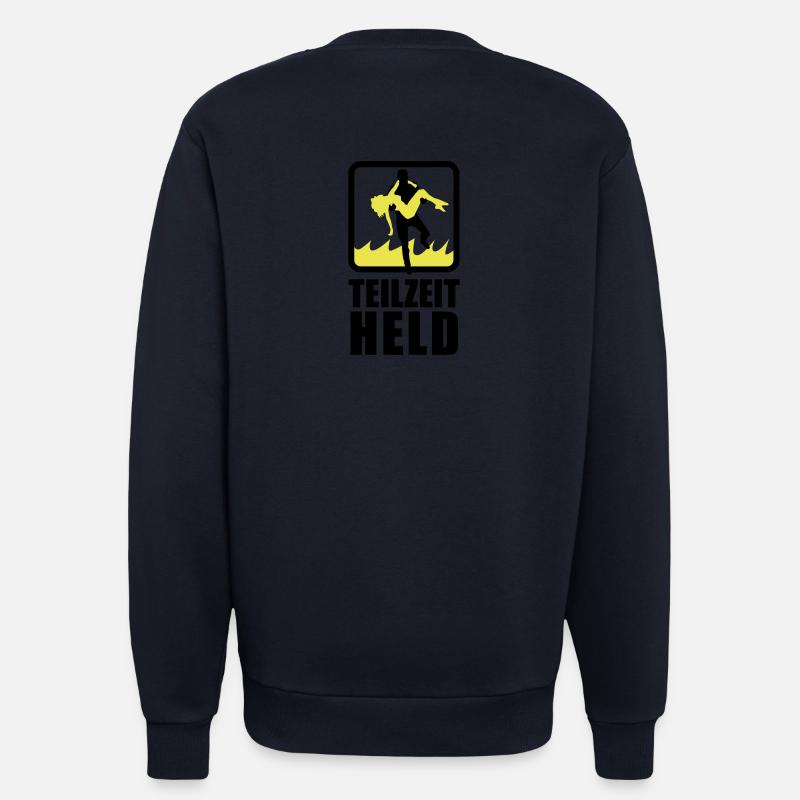 Teilzeit Held mit Flammen - Sweatshirt - made by SPREAD  - DARK NAVY
