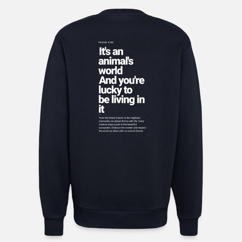 Monde des animaux - Sweat bio décontracté fabriqué en UE - DARK NAVY