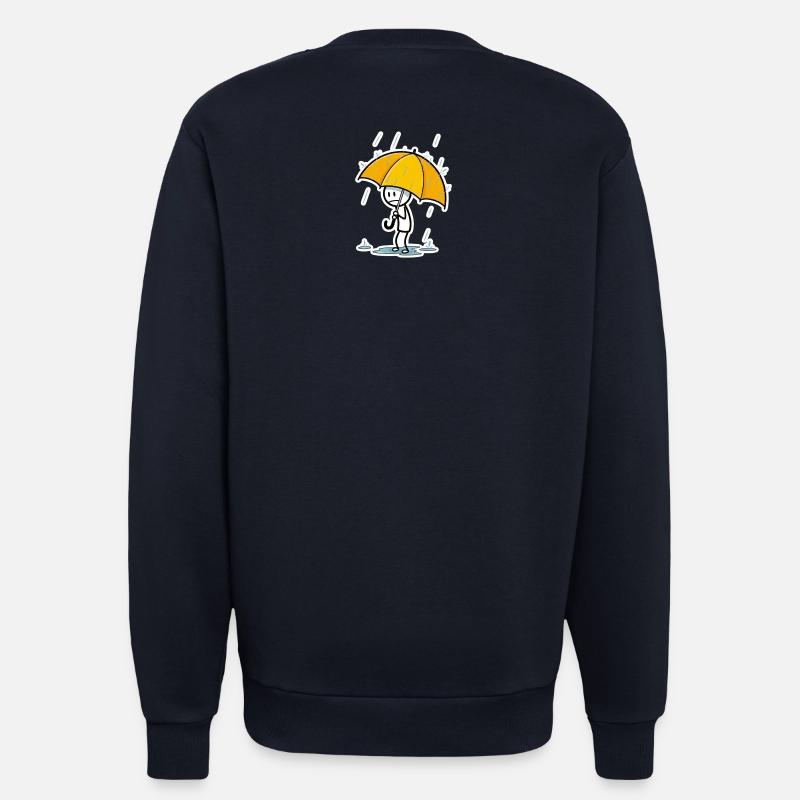 Gelber Regenschirm im Regen – Minimalstil - Sweatshirt - made by SPREAD  - DARK NAVY