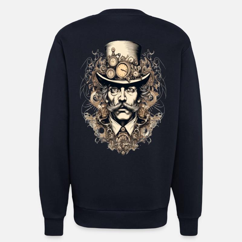 Steampunk Gentleman with Watches - Sweatshirt - made by SPREAD  - DARK NAVY