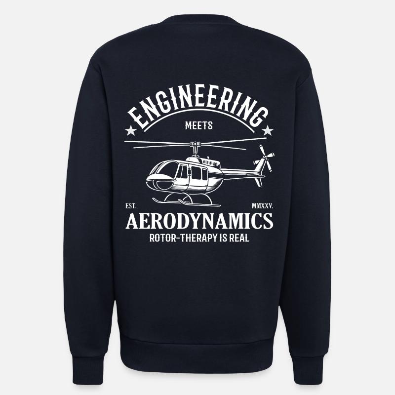 Helicopter – Engineering meets Aerodynamics - Sweatshirt - made by SPREAD  - DARK NAVY