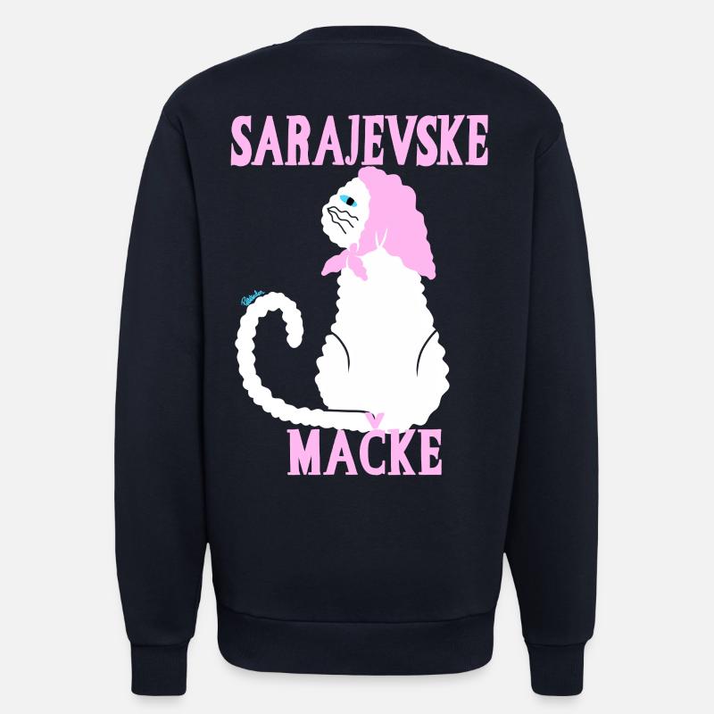 Chat pastel Sarajevo - Sweat bio décontracté fabriqué en UE - DARK NAVY