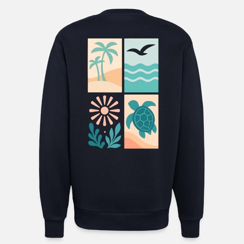 Tropical Coastal Four-Frame Series - Sweatshirt - made by SPREAD  - DARK NAVY