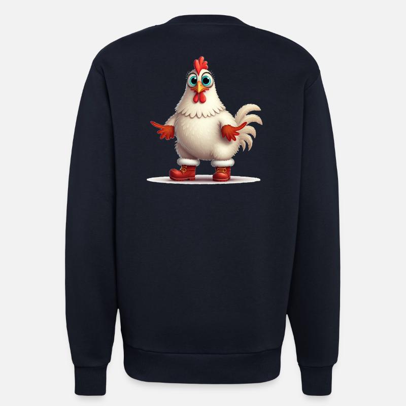 Temperamentvolle Henne mit Stiefeln - Sweatshirt - made by SPREAD - DARK NAVY
