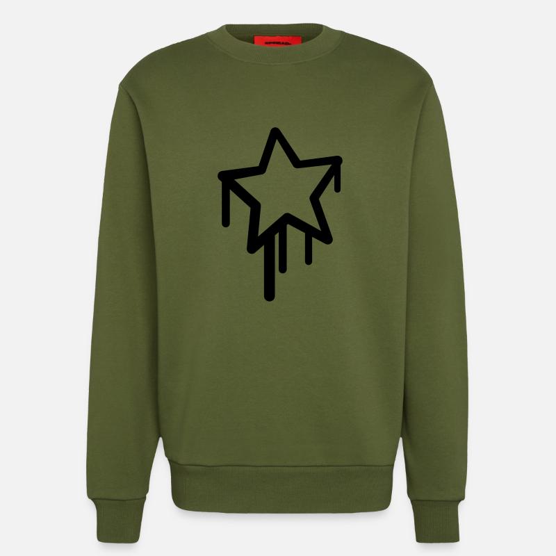 star - Sweatshirt - made by SPREAD  - MOSS GREEN