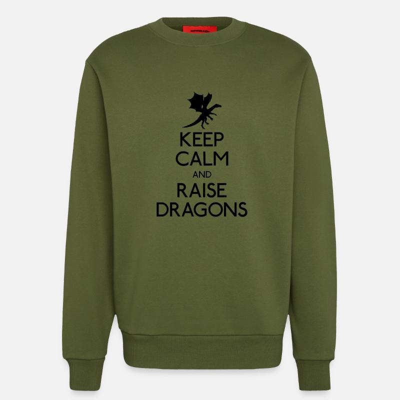 Keep calm and raise dragons - Sweatshirt - made by SPREAD  - MOSS GREEN