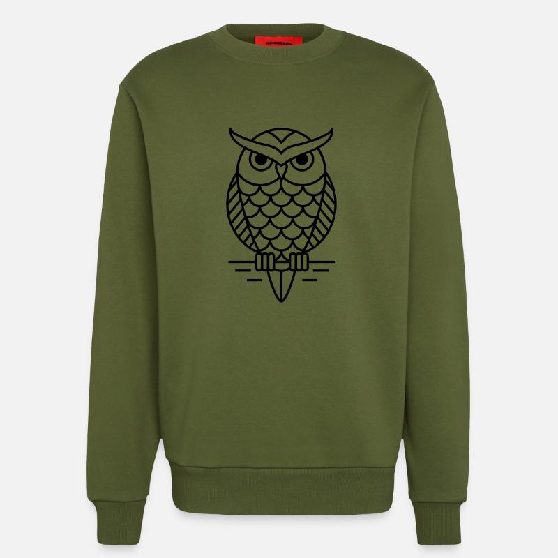Eule Vogel Geschenk Hipster - Sweatshirt - made by SPREAD  - MOSS GREEN