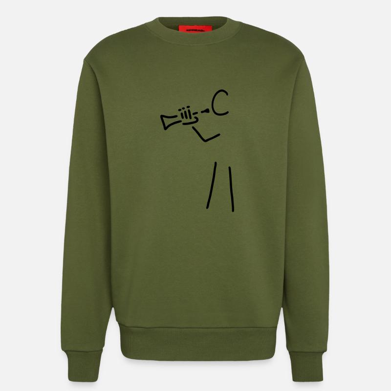 trompeter mit trompete - Sweatshirt - made by SPREAD  - MOSS GREEN