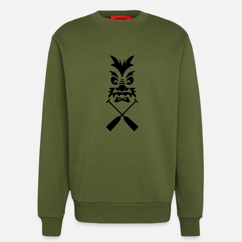 Drachenboot Drache Paddel 1c - Sweatshirt - made by SPREAD - MOSS GREEN