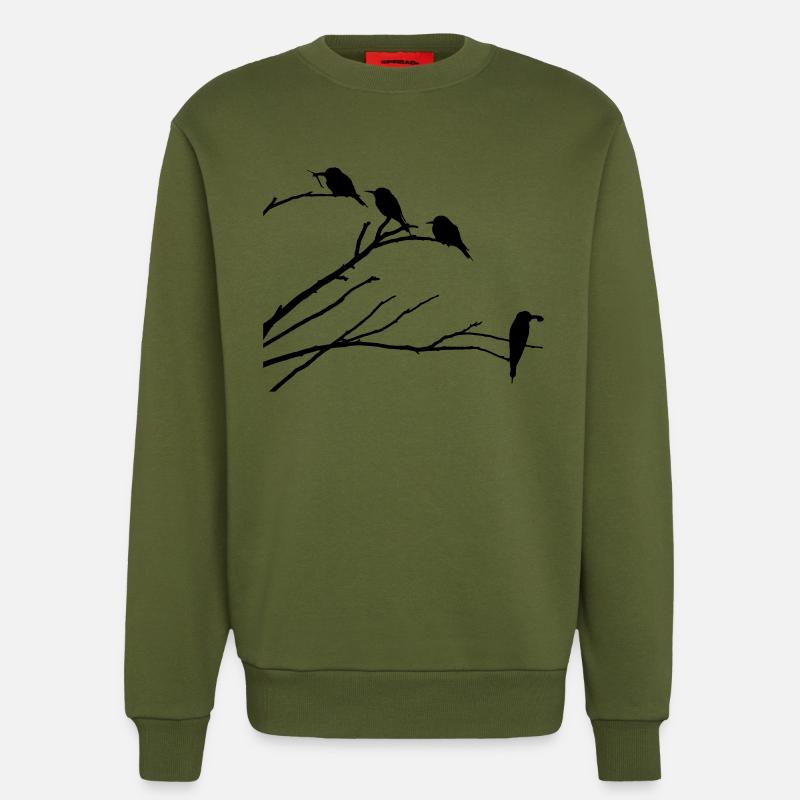 Vögel auf Ast - Sweatshirt - made by SPREAD  - MOSS GREEN