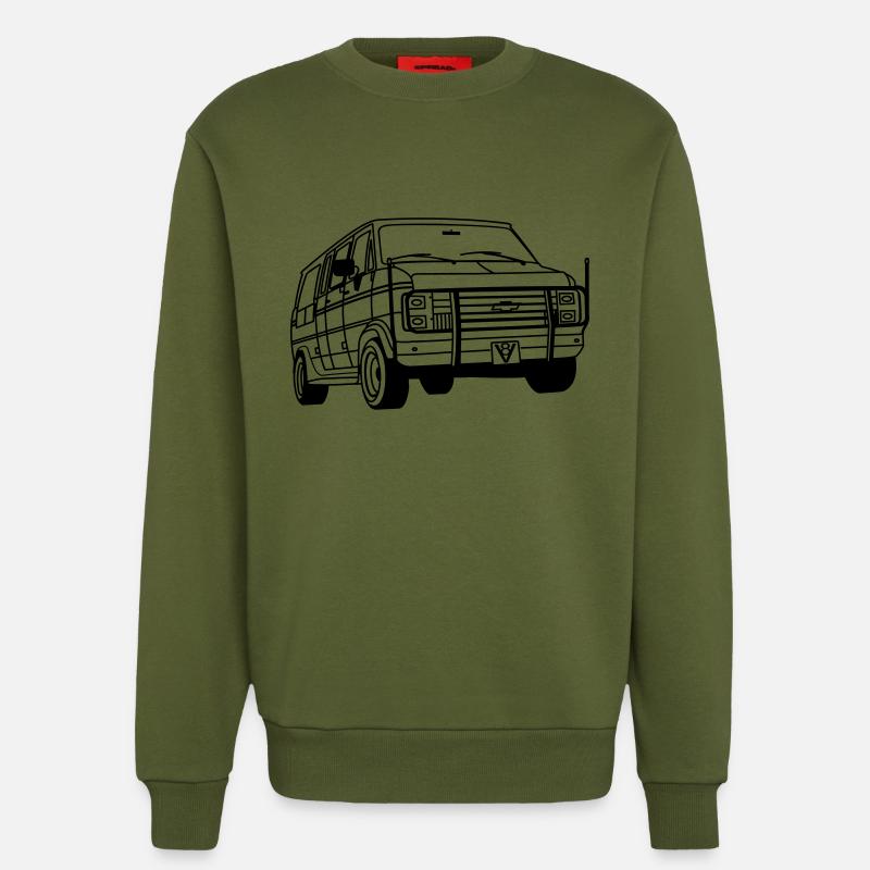 ChevyVan01_1 - Sweatshirt - made by SPREAD  - MOSS GREEN