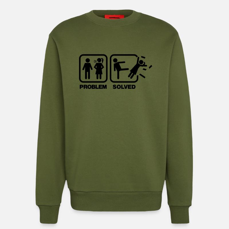 problem solved - Sweat bio décontracté fabriqué en UE - MOSS GREEN