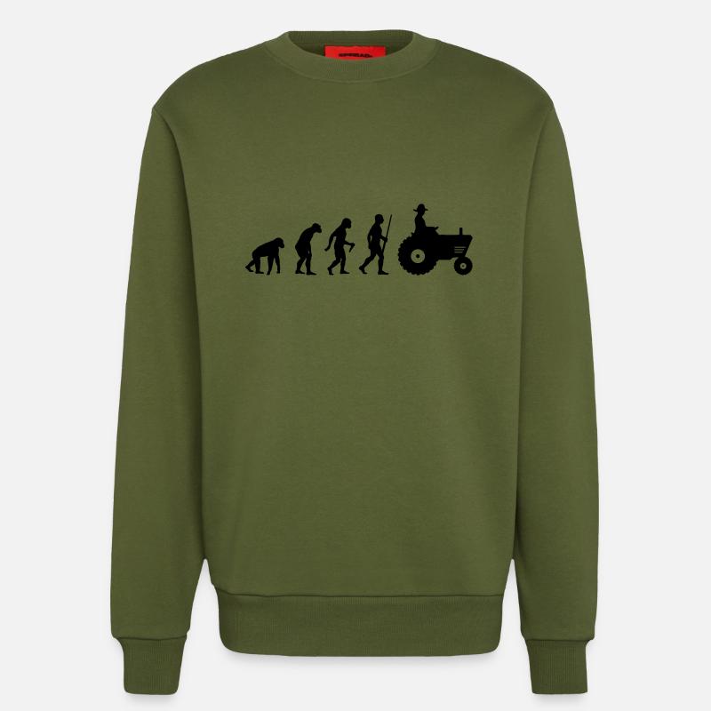 Farmer Evolution - Sweatshirt - made by SPREAD  - MOSS GREEN