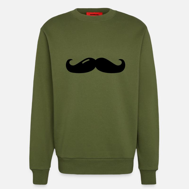 mustache - moustache - beard - bart - Sweatshirt - made by SPREAD  - MOSS GREEN