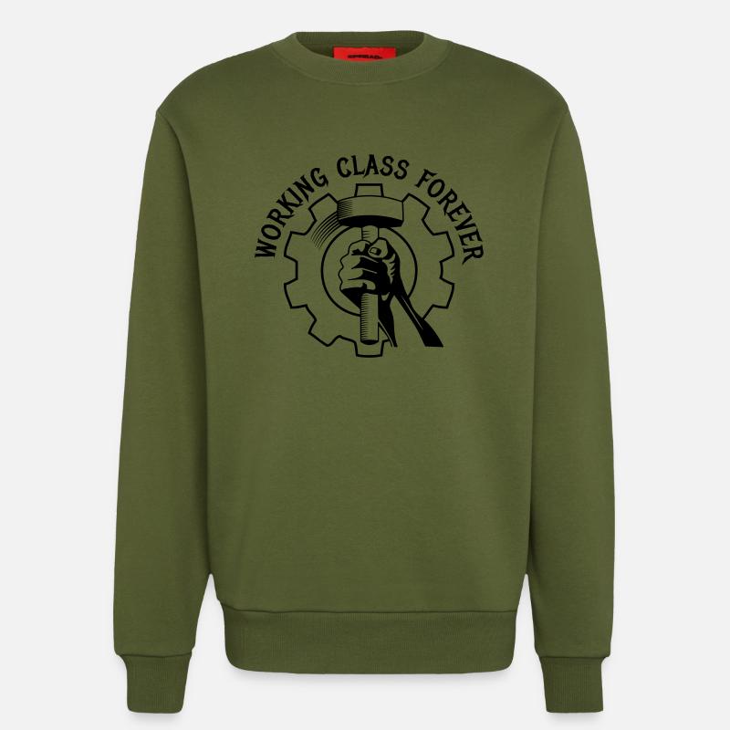 working class forever - Sweatshirt - made by SPREAD  - MOSS GREEN