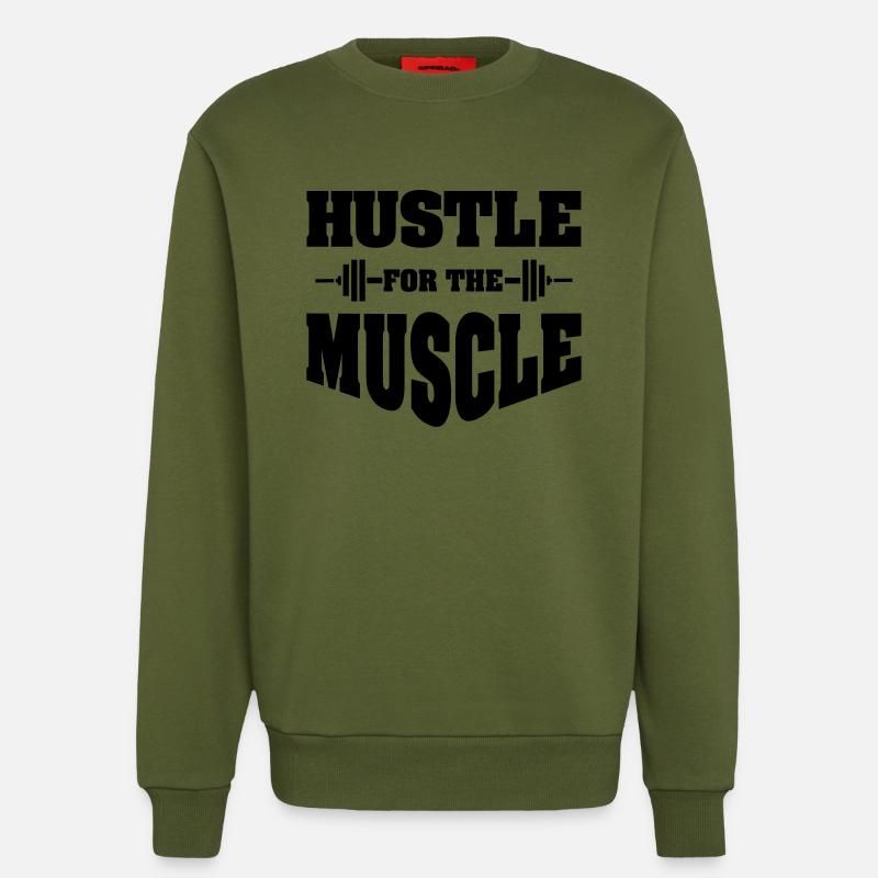 Hustle For The Muscle - Sweatshirt - made by SPREAD - MOSS GREEN