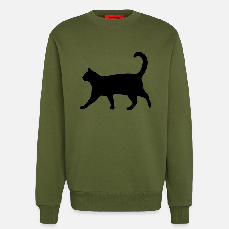 Katze. - Sweatshirt - made by SPREAD  - MOSS GREEN