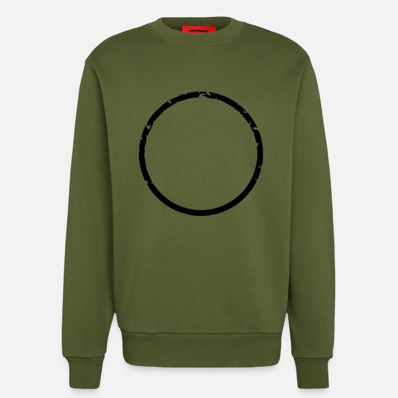 stamp round circle blank - Sweatshirt - made by SPREAD  - MOSS GREEN