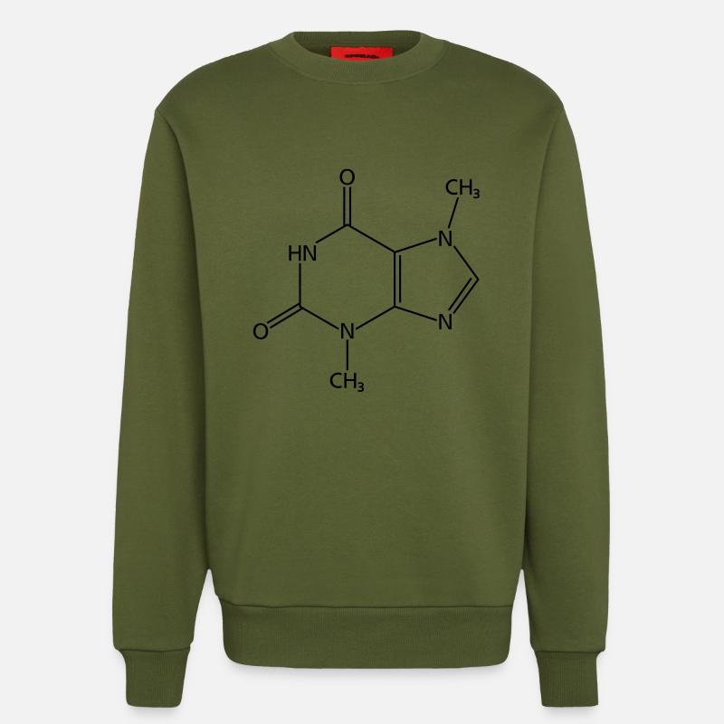 Molécule de chocolat - Sweat bio décontracté fabriqué en UE - MOSS GREEN