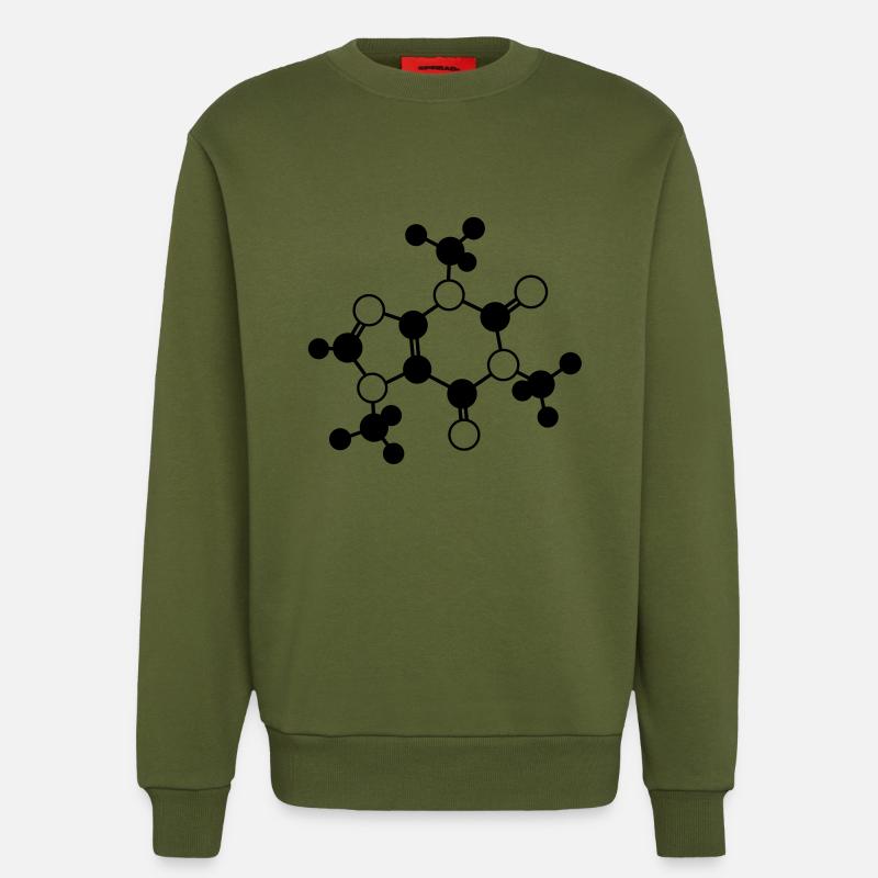 Koffein - Molekül - 1c - Sweatshirt - made by SPREAD  - MOSS GREEN