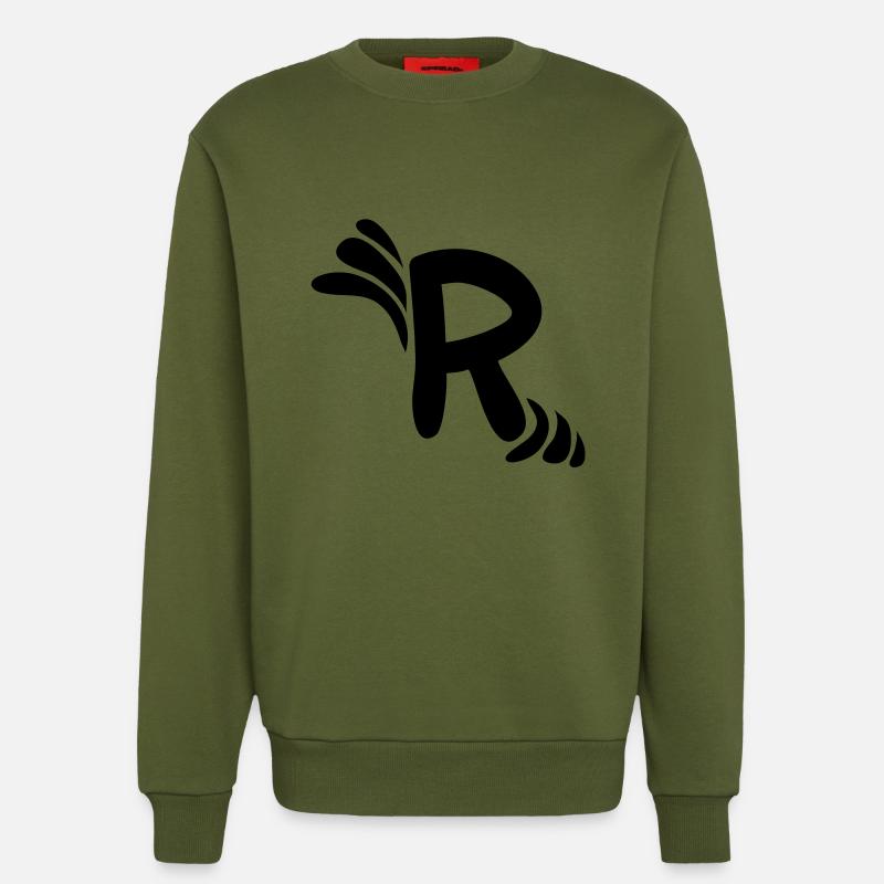 Buchstabe R & Muster - Sweatshirt - made by SPREAD  - MOSS GREEN