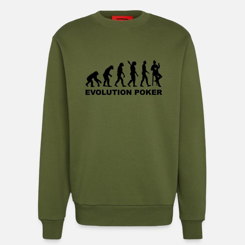 Evolution Poker - Sweatshirt - made by SPREAD  - MOSS GREEN