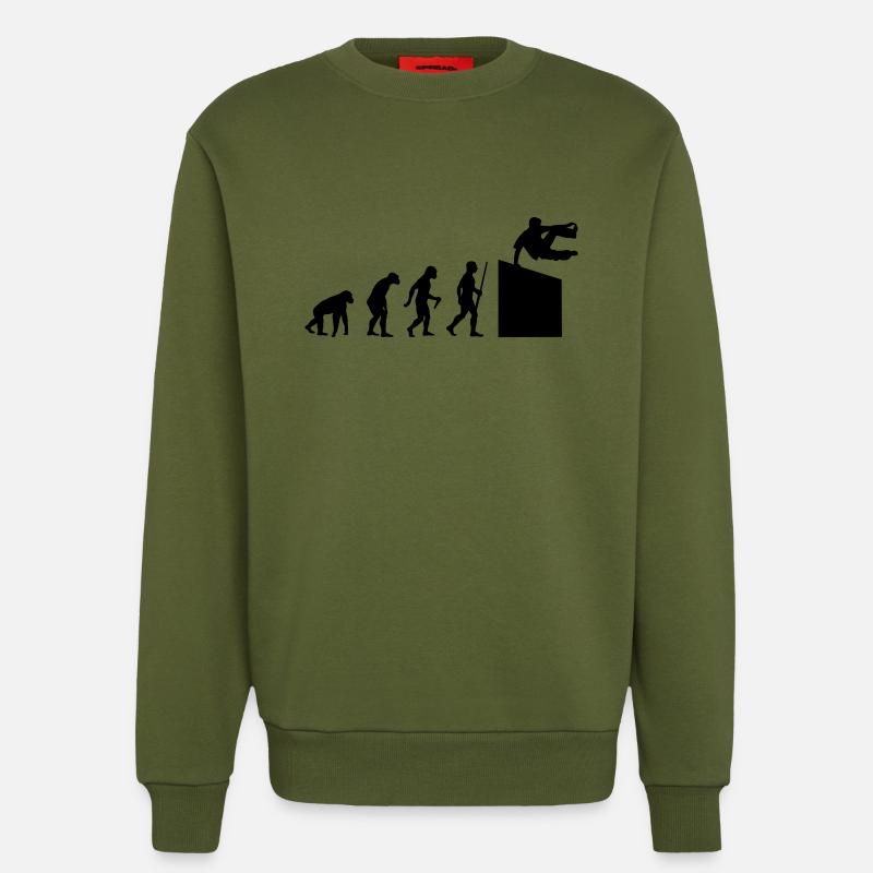 Parcour Evolution - Sweat bio décontracté fabriqué en UE - MOSS GREEN
