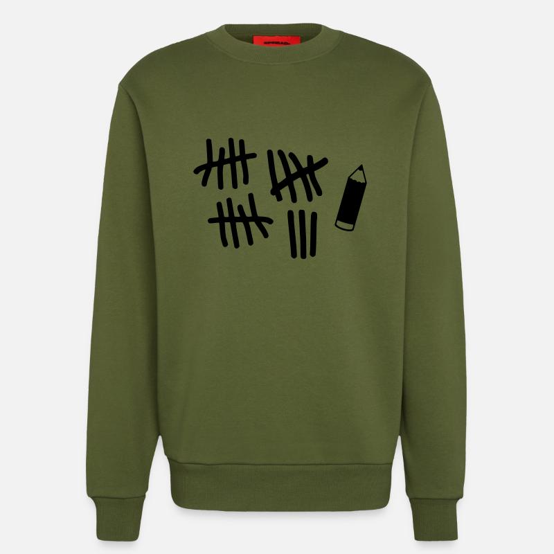 Striche - Stift - Sweatshirt - made by SPREAD  - MOSS GREEN