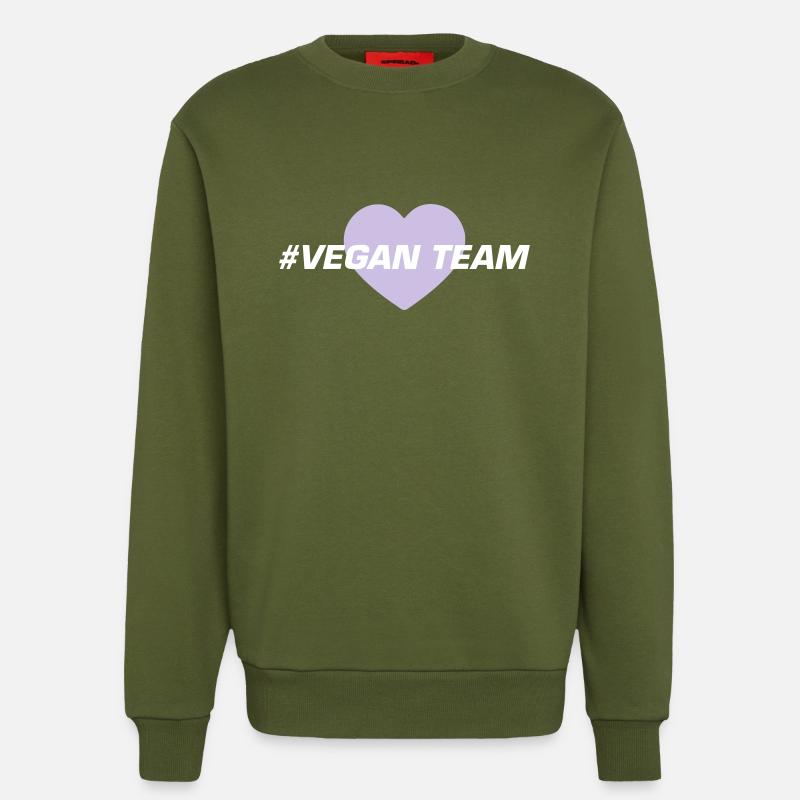 Cœur d’équipe végétalien - Sweat bio décontracté fabriqué en UE - MOSS GREEN