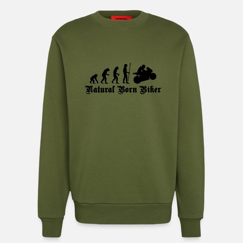 evolution_biker - Sweatshirt - made by SPREAD  - MOSS GREEN