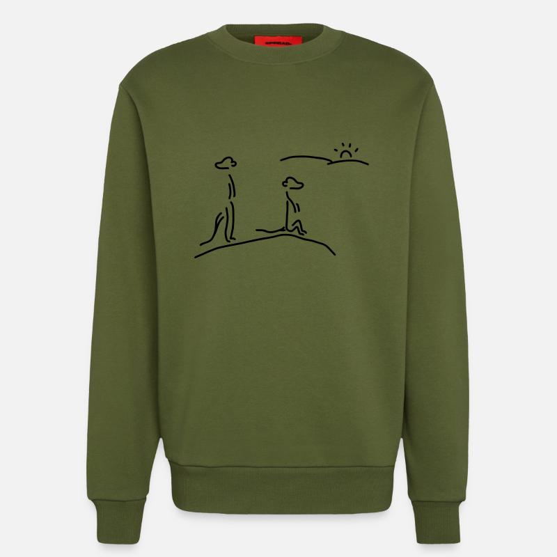erdmännchen passen auf - Sweatshirt - made by SPREAD  - MOSS GREEN