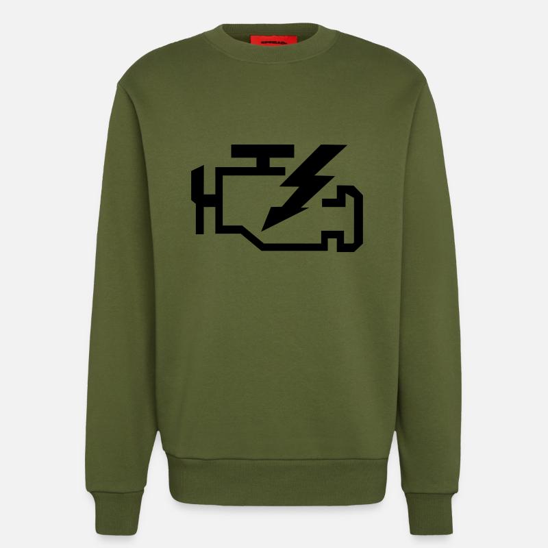 Check Engine - Sweatshirt - made by SPREAD  - MOSS GREEN