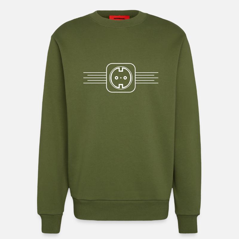 Steckdose Strom Element - Sweatshirt - made by SPREAD  - MOSS GREEN