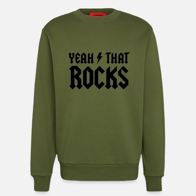 Yeah That Rocks! - Sweatshirt - made by SPREAD  - MOSS GREEN