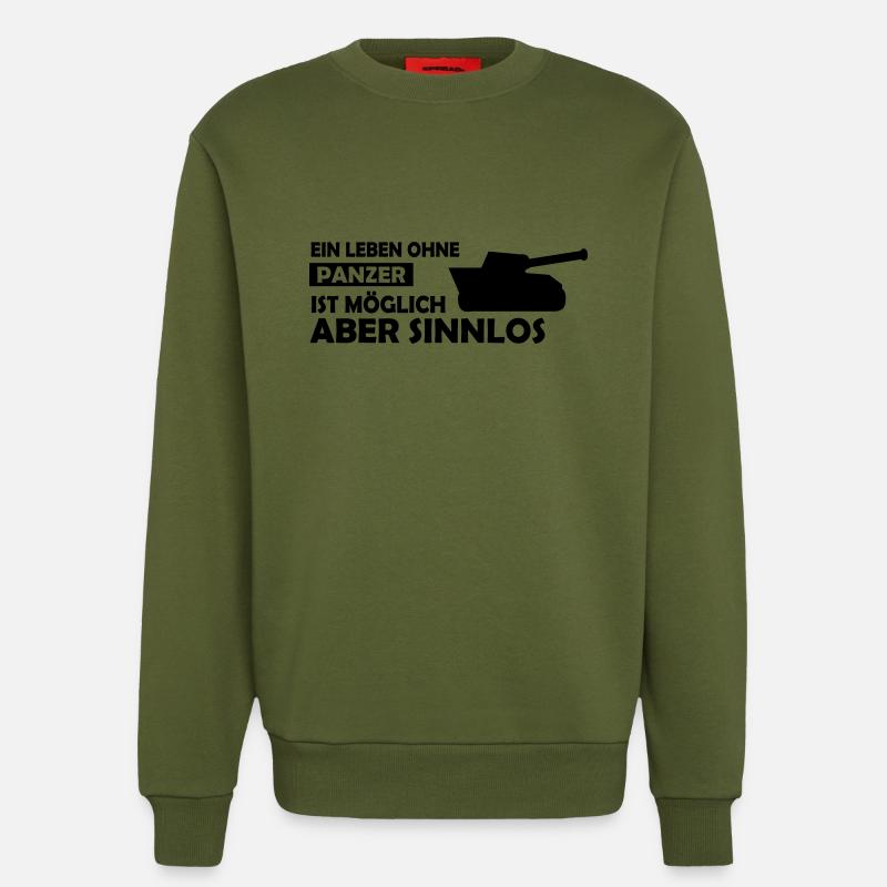 ein leben ohne panzer - Sweatshirt - made by SPREAD  - MOSS GREEN