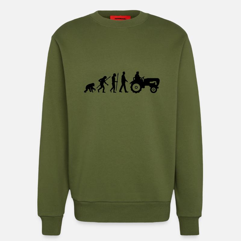 evolution_bauer_mit_traktor_032013_a_1c - Sweatshirt - made by SPREAD  - MOSS GREEN