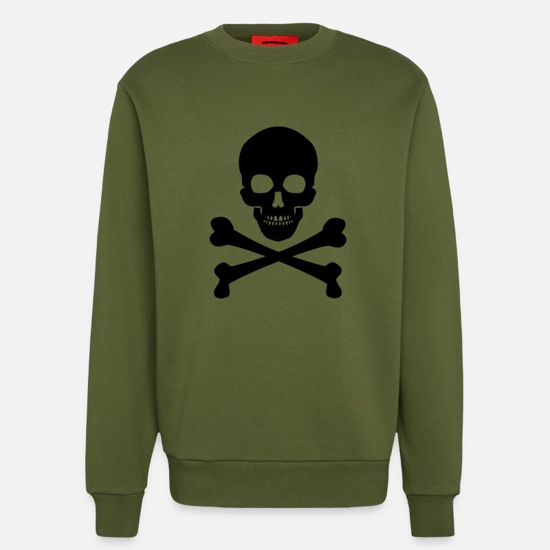 Skull & Bones - Sweatshirt - made by SPREAD - MOSS GREEN