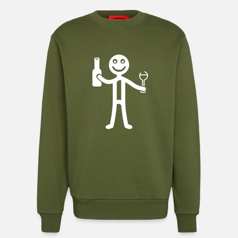Strichmännchen Bier Lustig - Sweatshirt - made by SPREAD  - MOSS GREEN