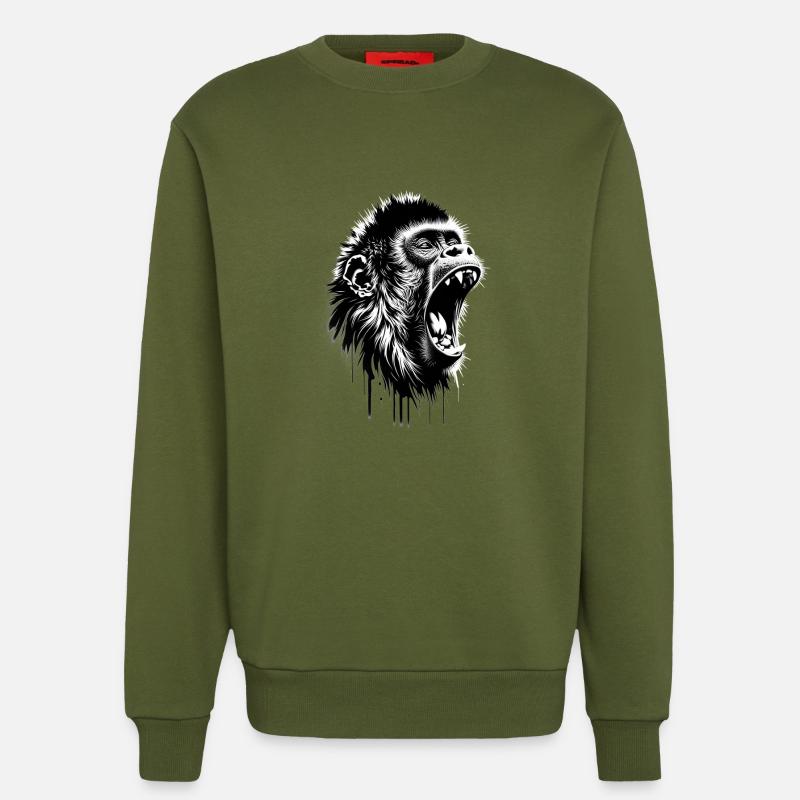 Sing and Danc Monkey - Sweatshirt - made by SPREAD  - MOSS GREEN