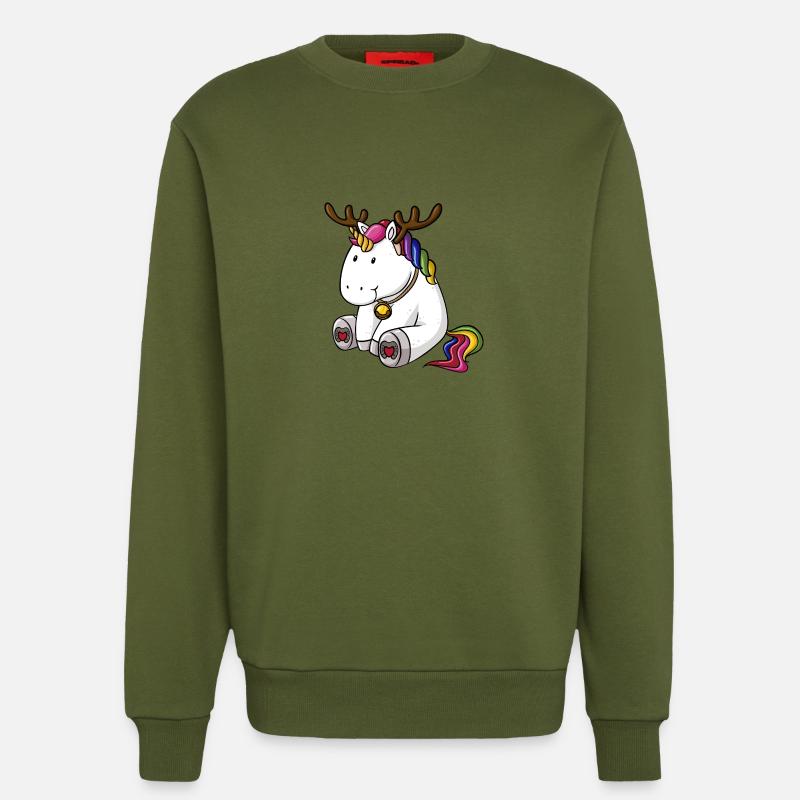 Weihnachts Einhorn - Sweatshirt - made by SPREAD  - MOSS GREEN