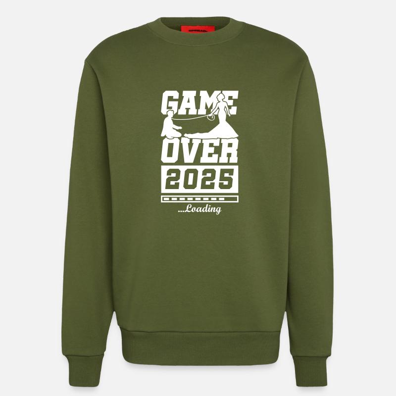 Hochzeit Loading 2025 Game Over - Sweatshirt - made by SPREAD  - MOSS GREEN