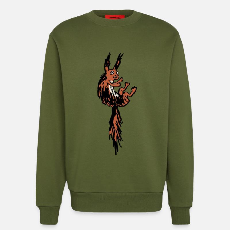 Eichhörnchen - Sweatshirt - made by SPREAD  - MOSS GREEN