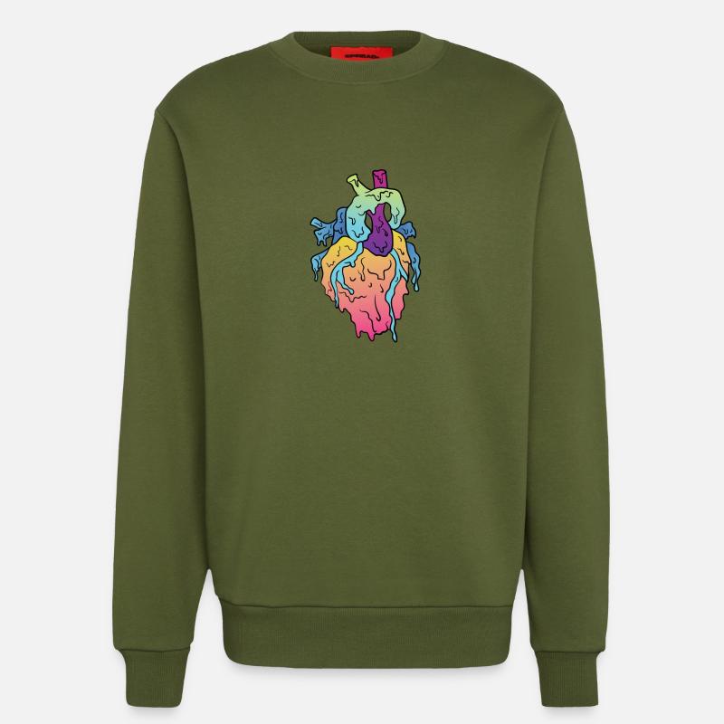 Grime Herz - Sweatshirt - made by SPREAD  - MOSS GREEN